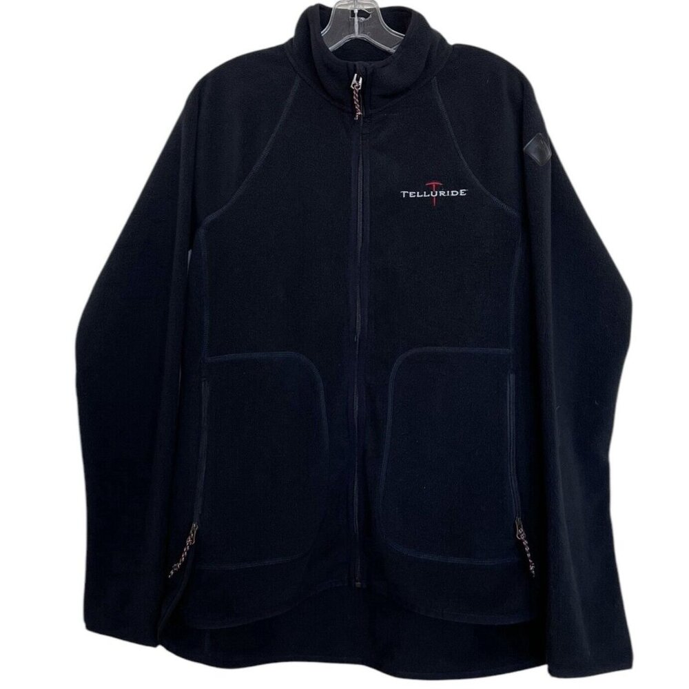 Burton Fleece Jacket Womens Size Medium M Black Telluride Colorado Full Zip‎